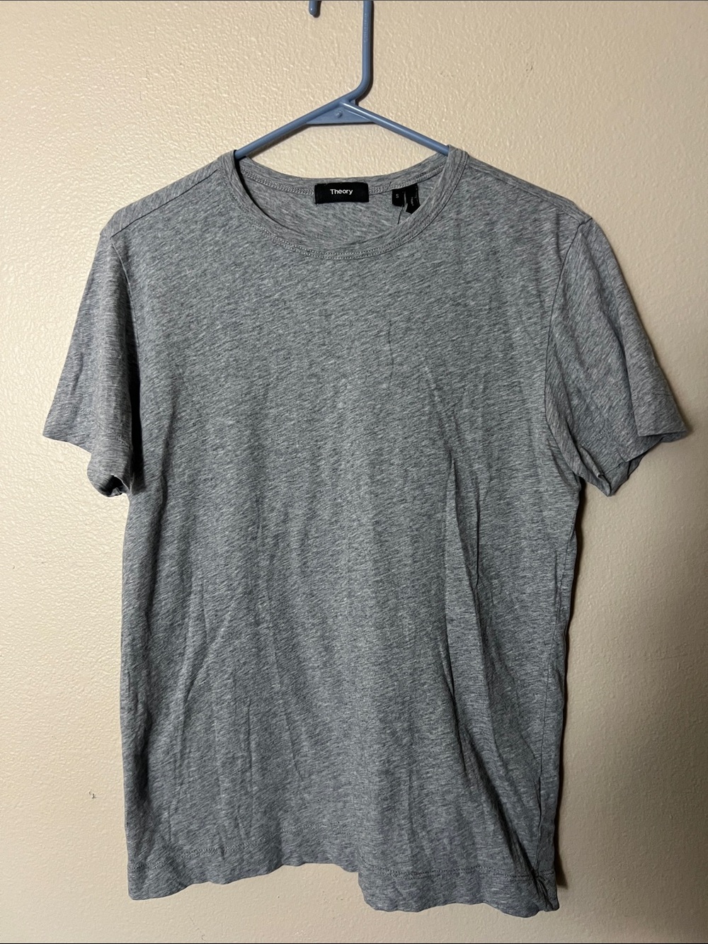 Theory Gaskell heather Gray Crew Neck Short Sleeve Tee small Pima cotton